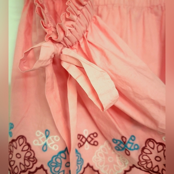 LOFT By Ann Taylor Pink Cold Shoulder Embroidered Peasant Top Size Medium - Picture 11 of 16